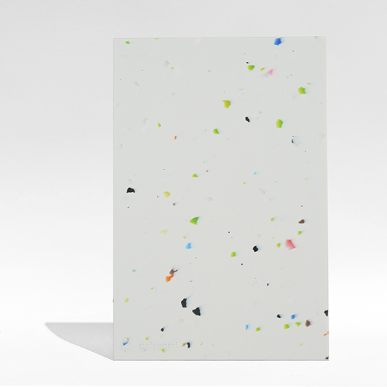 Polygood plade af genanvendt plast - PS1601 White Lollipop